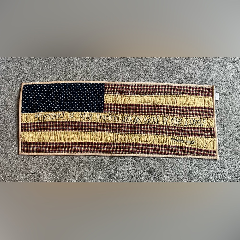 Vintage ‘Nancy’s Nook by Victorian Heart’ Country Bible Verse Flag Table Runner